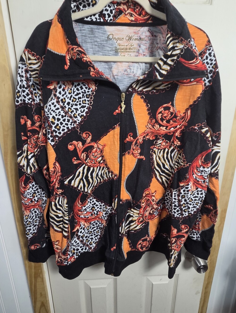 Retro, hippie 80's, unique Women's Animal Print Jacket Full Zipper #0415